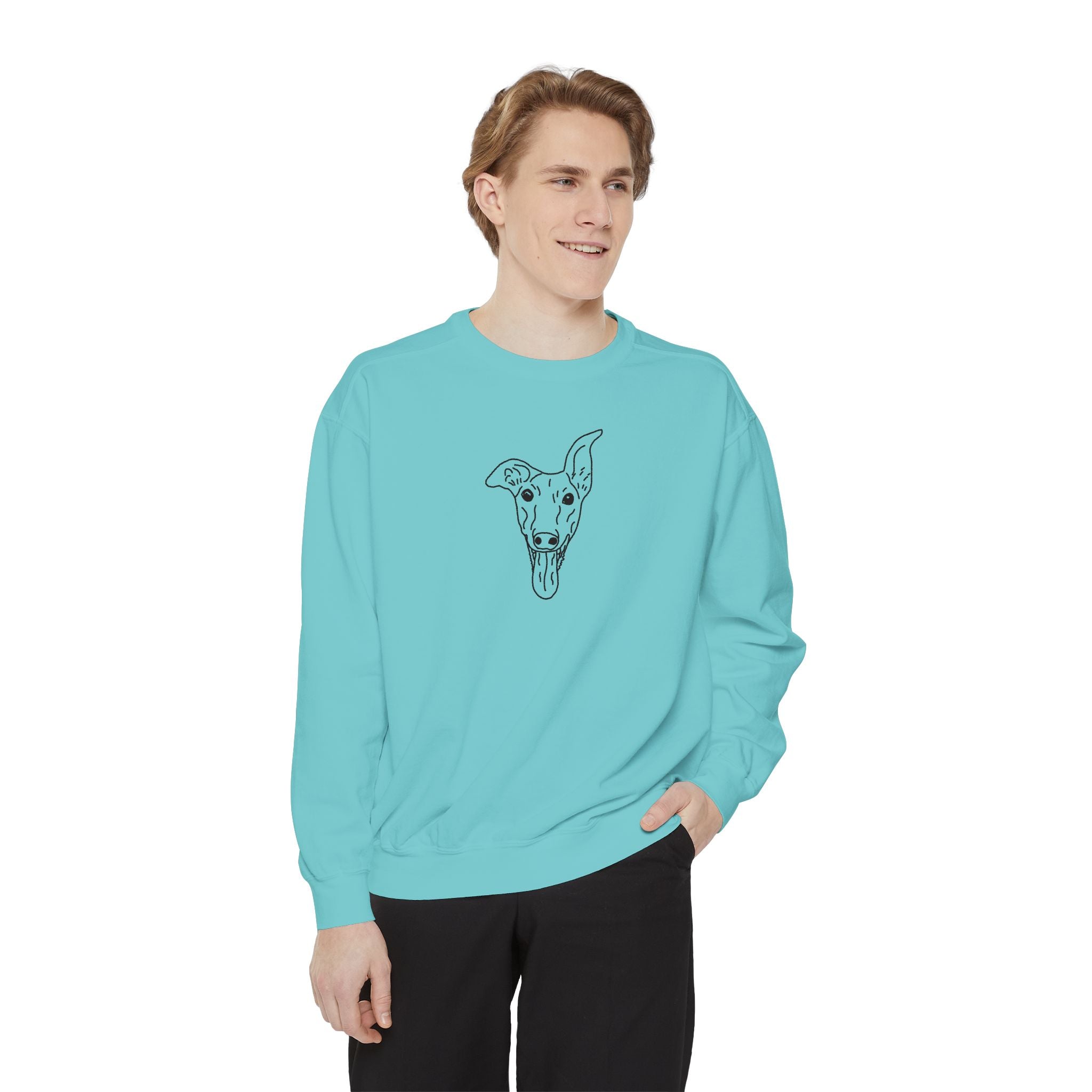 Custom Pet Portrait, Center Design Comfort Colors Crewneck